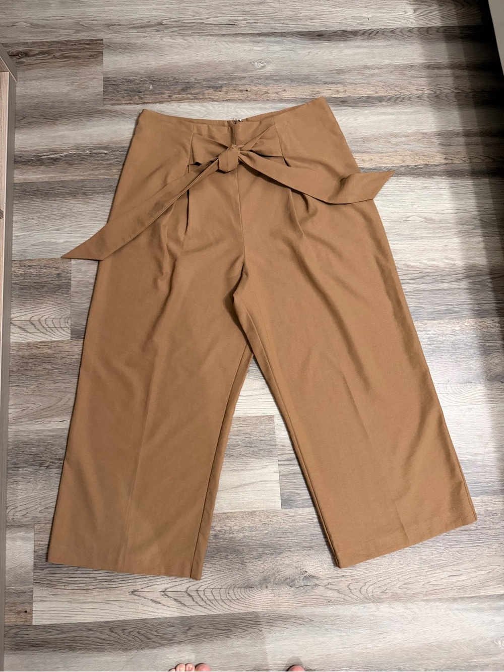 Daniel Cremieux Camel Wide-Leg Tie-Waist Pants